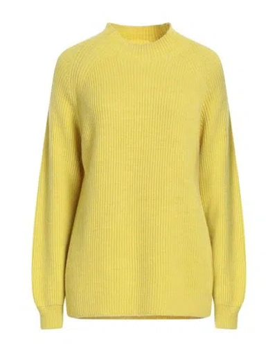 Cashmere Company Woman Turtleneck Yellow Size 12 Wool, Alpaca Wool