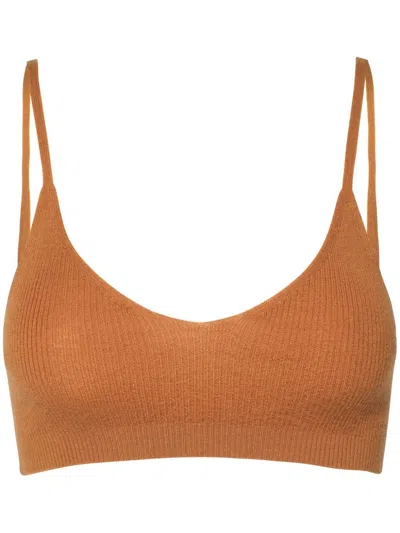 Cashmere In Love Alessi Wool-cashmere Bralette In Brown
