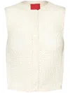 Cashmere In Love Crochet Buttoned Vest In White
