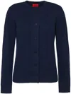 Cashmere In Love Faye Fine-knit Cardigan In Blue