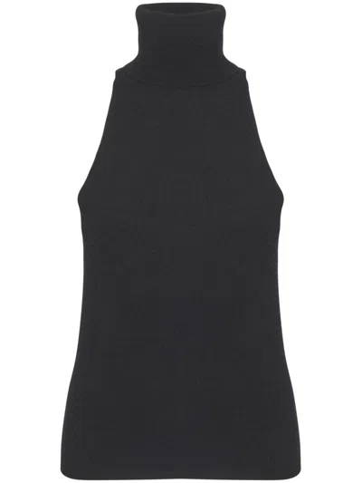 Cashmere In Love Frances Knitted Top In Black