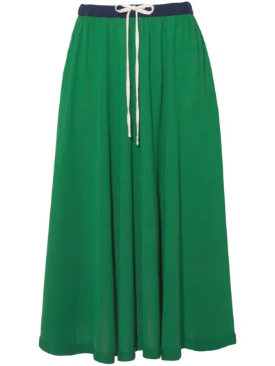 Cashmere In Love Knitted Circle Skirt In Green
