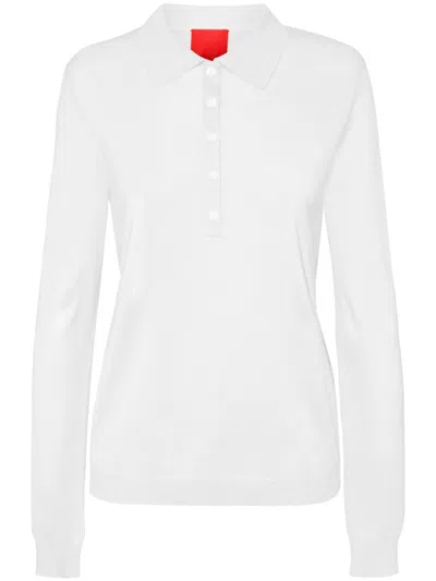 Cashmere In Love Lightweight Cashmere Polo Shirt In White