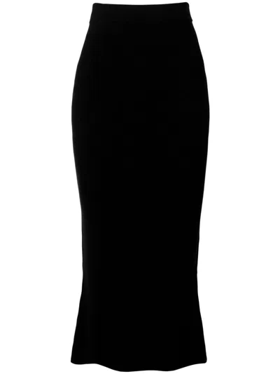 Cashmere In Love Roman Knitted Skirt In Black