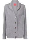 Cashmere In Love Shawl-lapels Knitted Cardigan In Grey