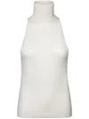 Cashmere In Love Turtleneck Sleeveless Top In Weiss