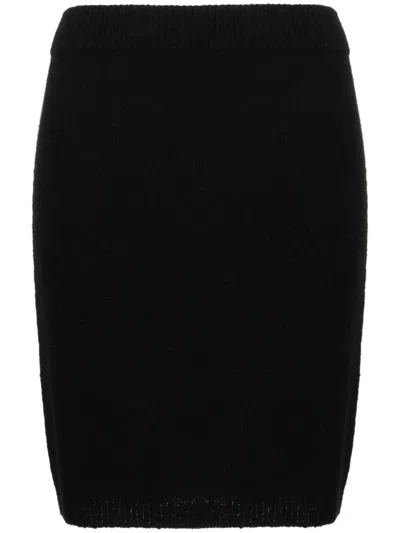 Cashmere In Love Ula Brushed-effect Miniskirt In Schwarz