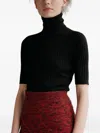 Cashmere In Love Victoria Short-sleeve Sweater In Black