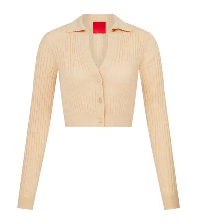 Cashmere In Love Callen V-neck Cropped Cardigan In Braun