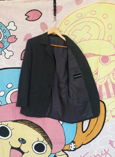 Pre-owned Cashmere Wool X Issey Miyake Jacket Issey Miyake Blazer S Fit To Slim M In Dark Grey W/small Stripe