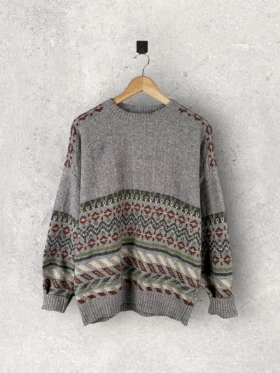 Pre-owned Cashmere Wool X Italian Designers Y2k Vintage United Colors Of Benetton Sweater Knitwear In Grey