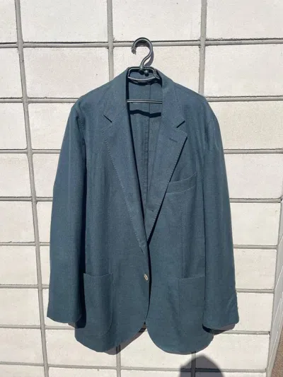 Pre-owned Cashmere Wool X Loro Piana Cashmere And Silk Blazer Jacket In Blue Wave