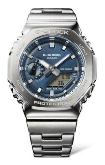 Pre-owned Casio - Gm-2110d-2ber Gm-2110d-2ber Steel Silver Digital Quartz Watch
