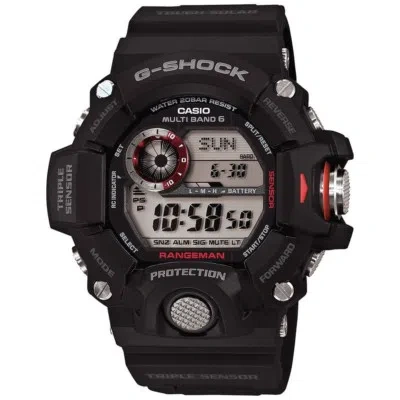 Pre-owned Casio 53.0mm Men's Black G-shock Rangeman Water-resistant Solar Atomic Watch