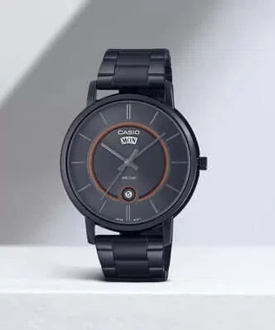 Pre-owned Casio Analog Black Dial Men's Watch-mtp-b120b-8avdf