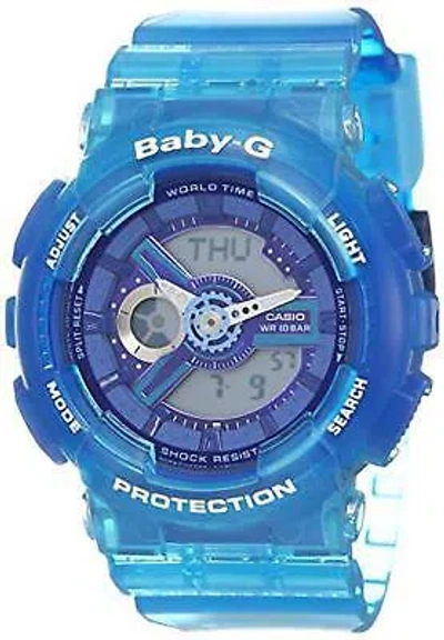 Pre-owned Casio Analog-digital Blue Dial Women's Watch-bx088 (ba-110jm-2adr)