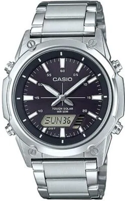 Pre-owned Casio Analog-digital Tough Solar Amw-s820d-1av