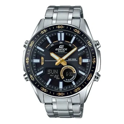 Casio Analog Edifice Mens Silverblack Analog/digital Combo In Metallic