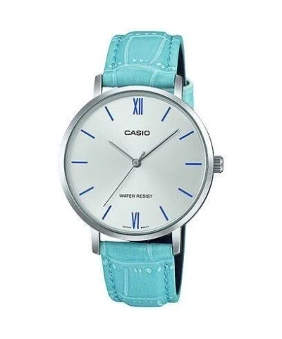 Casio & Vintage Casio Ltp-vt01l-7b3udf Women's Analog Watch – Silver Dial, Blue Leather Strap