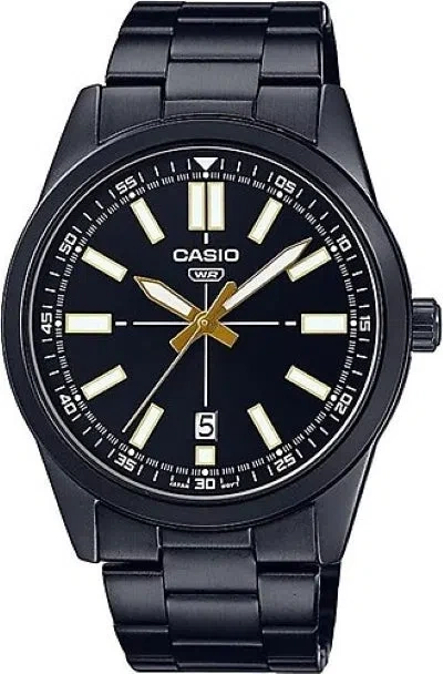 Casio Orologio da polso uomo MTP-VD02B-1EUDF quadrante nero, nero/blu