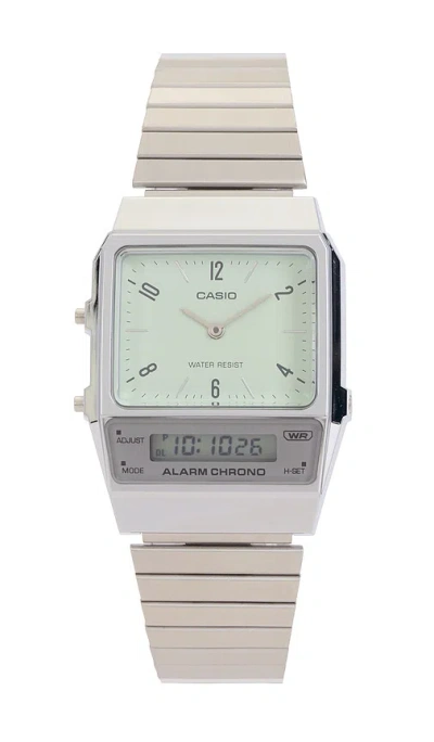 Casio Aq800 Series Watch In Green & Silver