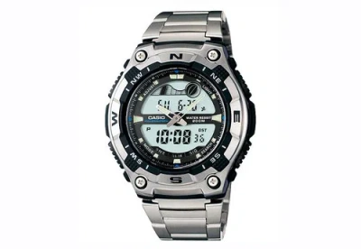 Pre-owned Casio Aqw-100d-1av Mens Analog Digital Sports Watch Tide Graph World Time