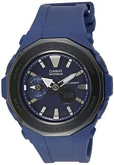 Pre-owned Casio Baby-g Analog-digital Blue Dial Women's Watch-bga-225g-2adr (b194)