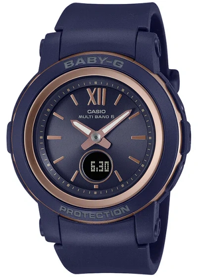 Pre-owned Casio Baby-g Bga-2900-2ajf Women's Watch Solar Anadigi Slim Navy 2022