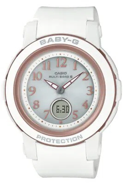 Pre-owned Casio Baby-g Bga-2900sp-7ajr Solor Radio Women's Watch Analog Digital White