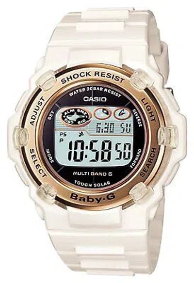 Pre-owned Casio Baby-g Watch Radio Solar El Backlight Type Bgr-3003-7ajf White In Dial Color - Black