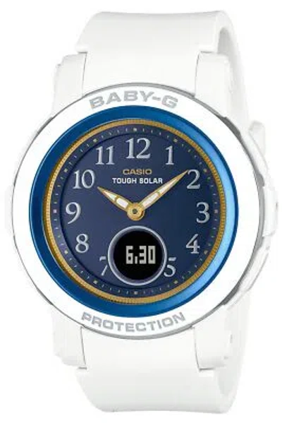 Pre-owned Casio Bga-s290ss-2ajr Baby-g 50th Anniversary Wrist Watch White Resin Band