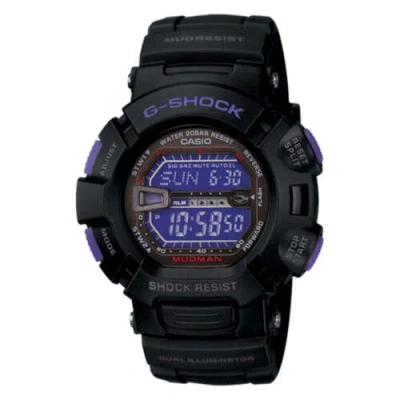 Pre-owned Casio Brand  G-shock Men's Mudman Black And Purple Digital Watch G-9000bp-1