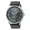 Casio Business Minimalistic Leather Strap Analog Watch 'green Black'