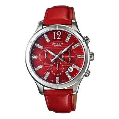 Casio Businesses She-5020l-4a White Red Analog