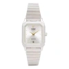 Casio Caiso  Pearl White Waterproof Quartz Watch 23mm Stainless Steel Strap