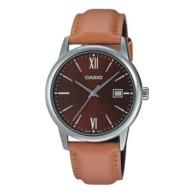 Casio Caiso Dress Series Casual Minimalistic Classic Waterproof In Brown
