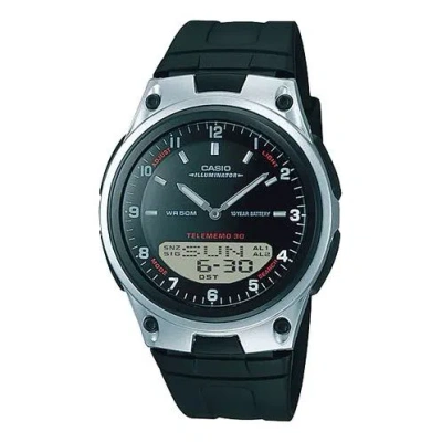 Casio Classic Retro Digital Watch 'black Metallic' In Green