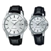 Casio Couple Quartz Waterproof Unisex Mens Black Analog In Metallic
