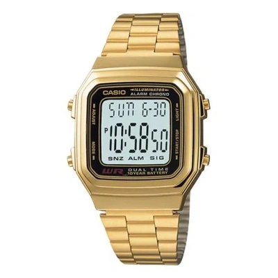 Casio Couple Quartz Waterproof Unisex Mens Goldyellow Digital
