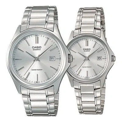 CASIO CASIO COUPLE QUARTZ WATERPROOF UNISEX SILVER ANALOG