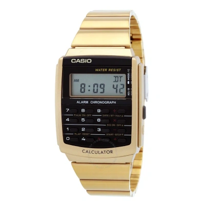 Casio Databank Alarm Quartz Digital Black Dial Men's Watch Ca-506g-9avt In Gold