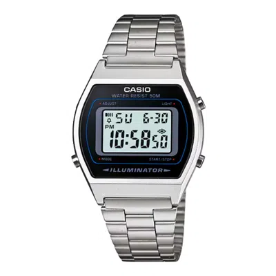 Casio Digital Stainless Steel Watch With Silver Bracelet - B640wd-1avdf In Metallic