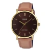 Casio Dress Busines Classic Analog Watch 'gold Brown Red Wine'
