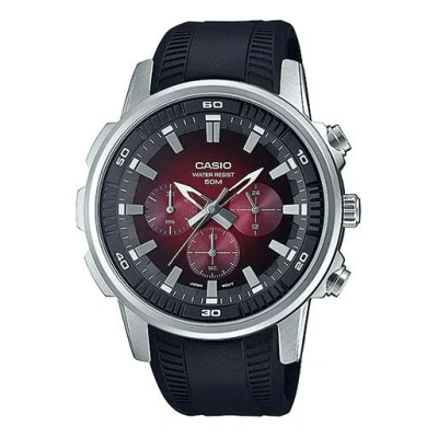 Casio Dress Classic Analog Watch 'black Red Silver'