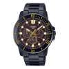 Casio Dress Classic Minimalistic Analog Watch 'black Gold' In Blue