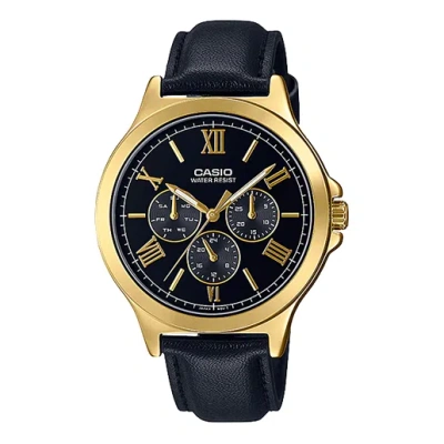 Casio Dress Classic Minimalistic Stainless Steel Analog Watch 'black Metallic Gold'