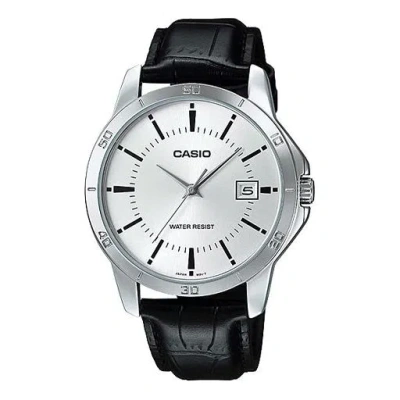 Casio Dress Men's Standard Stainless Steel Date Silver Dial Black/white Quartz Waterproof Mens Silve