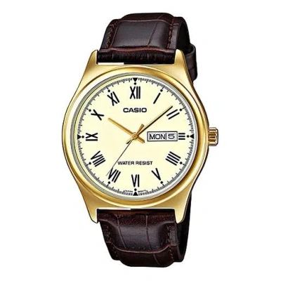 Casio Dress Minimalistic Business Analog Watch 'dark Brown Gold'