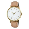 Casio Dress Minimalistic Business Quartz Watch Brown Analog In Neutral