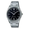 Casio Dress Minimalistic Stainless Steel Analog Watch 'black Silver' In Metallic